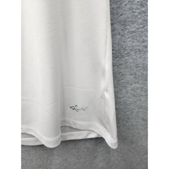 Greg Norman White & Black Short Sleeve Polo Shirt W/ Gold Zipper Accent Womens M - Picture 2 of 5